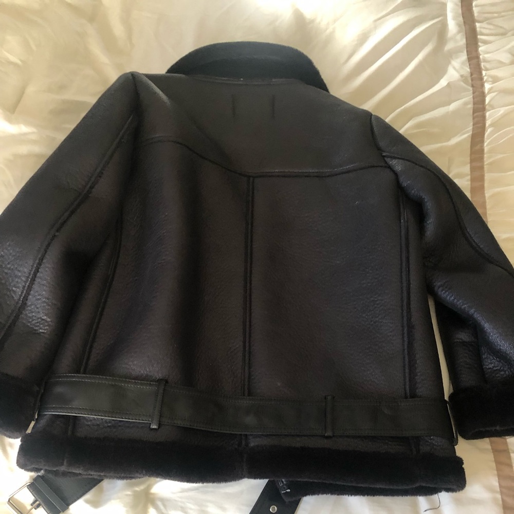 Zara Moto Shearling Coat